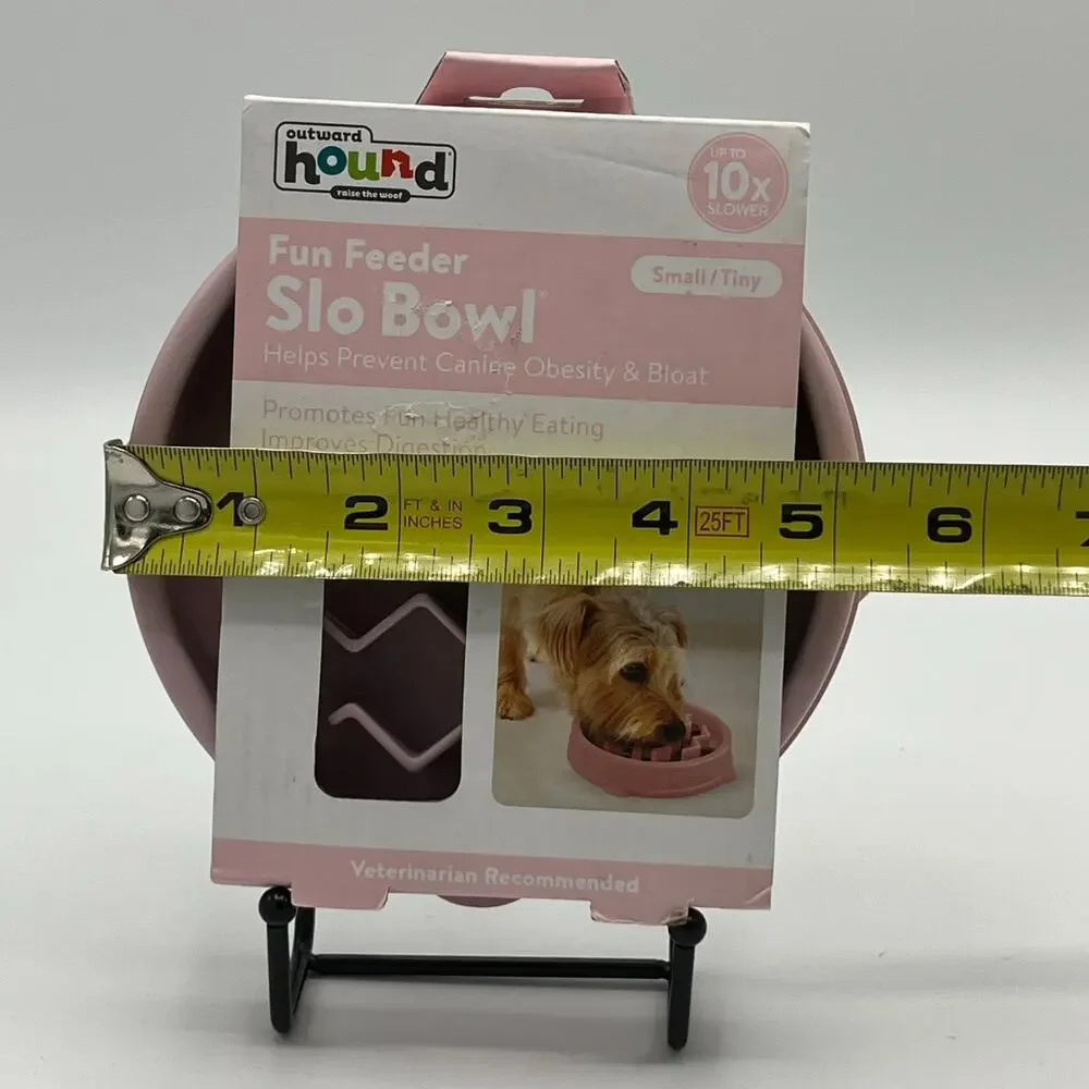 Outward Hound Fun Feeder Slo Bowl Slow Feeder Dog/Cat Bowl Small/Tiny Pink Wave